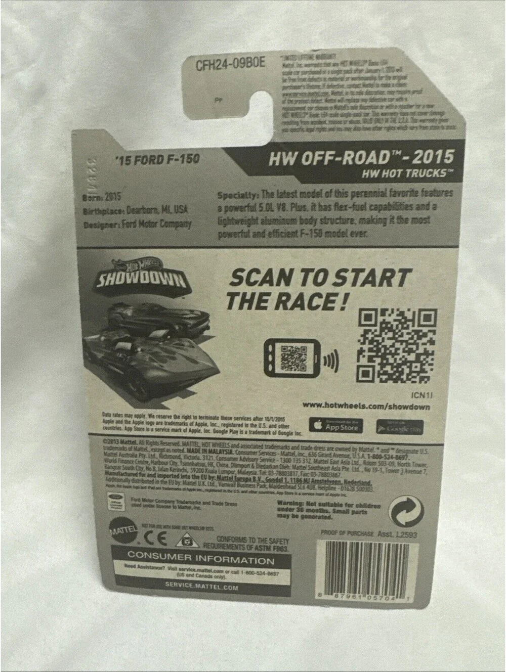 Hot Wheels Silver '15 Ford F-150 Pickup Truck 119/250 2015 HW Off-Road Road